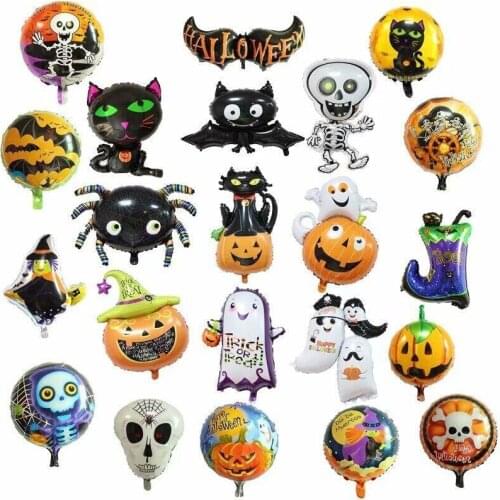 Halloween Bar Mall KTV Party Decoration Ghost Festival Ghost Pumpkin Head Black Bat Letter Set Balloon