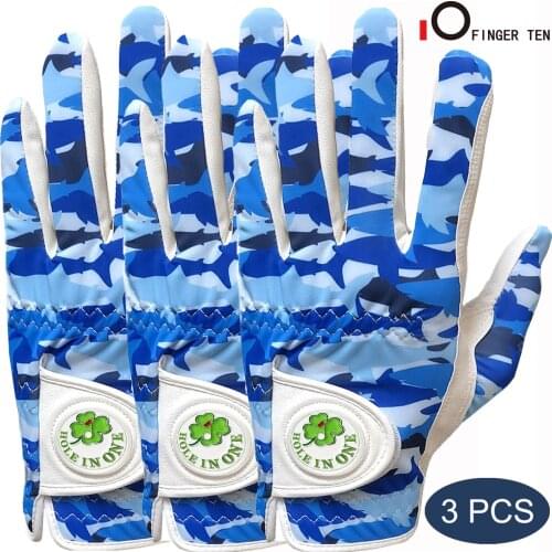Leather Breathable Anti Slip Golf Gloves Men Left Hand Right All Weather Grip Soft Golf Gloves with Ball Marker Drop Shipping