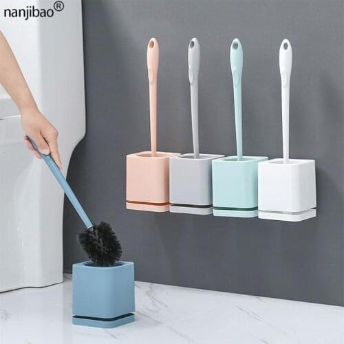 Creative Nordic Bathroom Free Punch Toilet Brush Set WC Wall-Mounted No Dead Ends Cleaning Brush Household Bathroom Accessories