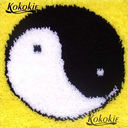 Latch hook diy rug pillow kit beaded cross stitch Needlework handmade Yarn Embroidery Pillowcase 3d carpet home decoration