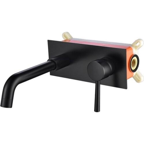 Copper bathroom hot and cold faucet toilet washbasin faucet black concealed embedded box hot and cold washbasin faucet