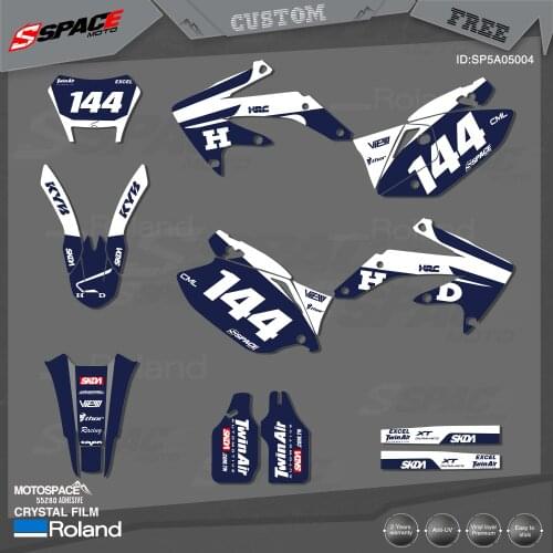 MotoSpace Custom Team Graphics Backgrounds Decals 3M Stickers Kit For HONDA 2005-07 08-18CRF450X 004