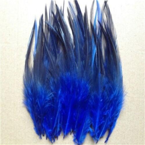 High quality 50pcs blue beautiful 10-15cm/4-6inches natural pheasant neck feathers DIY clothing hat decoration