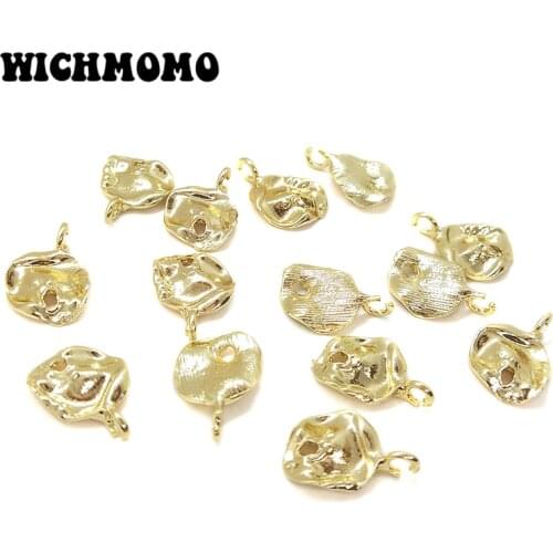 New 18*13mm 10pieces/bag High Quality Zinc Alloy Gold Irregular Round Charms Pendant for Earring Necklace Jewelry Accessories