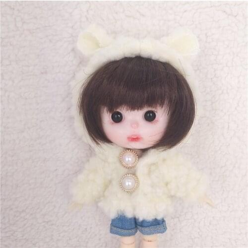Ob11 doll clothes animal coat GSC element body molly bjd doll clothes 1 / 12bjd clothes cute plush lamb coat doll clothes