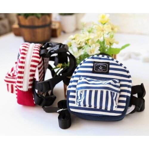 Striped Denim Pets Backpack With Harness Leashes Outdoor Travel Small Dogs Carrier Portable Shoulder Bag For Yorkshire Terrier