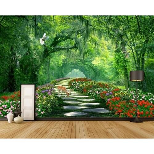 Beibehang wallpaper 3d living room bedroom woods park shade road landscape background wall wallpaper for walls 3 d papel tapiz