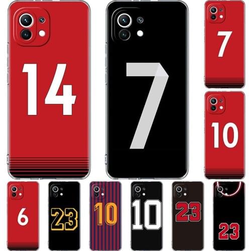 Clear Case for Xiaomi Mi Poco X3 NFC M3 11 10T Lite Phone Soft Cover Note 10 Pro 9T Transparent Celular Capa Number Football
