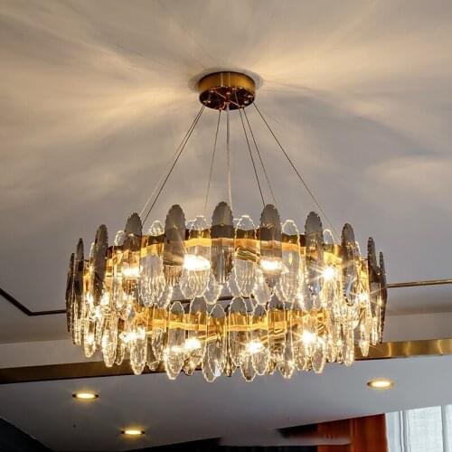 Modern Luxury Crystal Led Pendant Lights Lustre Living Dining Room Home Decor Lamp Bedroom Indoor Lighting Hanging Light Fixture