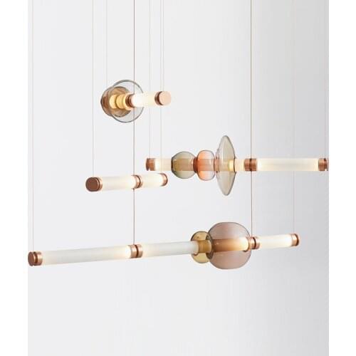 Modern led stone hanging lamp luminaire suspendu light fixtures commercial lighting chandelier dining room living room