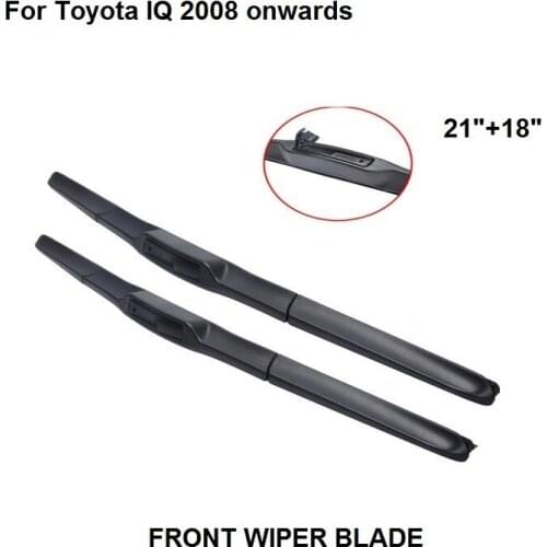 Wiper Blades For Toyota IQ 2008 onwards 21"+18" High Quality Natural Rubber Clean Front Windshield