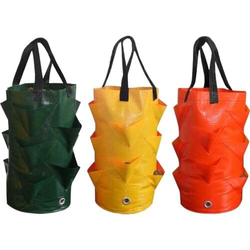 Strawberry Planting Growing Bag 3L Multi-mouth Vertical Flower Pouch Planter Container Hanging Root Vegetable Pot Garden Tools