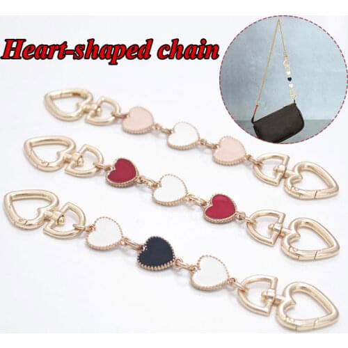 Bag Accessories Extended Love Heart Chain Strap For Handbag Handles Extension Shoulder Strap Chain Bag Strap DIY Bag Parts