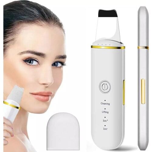 Ultrasonic Skin Scrubber Vibration Face Spatula Blackhead Remover Facial Scrubber Shovel Clean Cavitation Peeling Facial Lifting