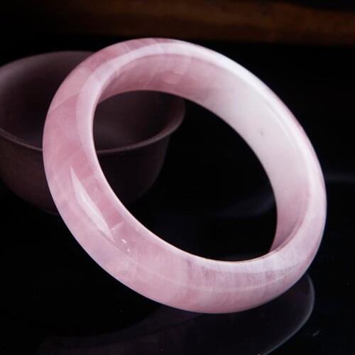 Natural Pink Rose Quartz Gemstone Woman Lady Bangle From Madagascar Fashion Bracelet 55mm Fashion AAAAA Jewelry