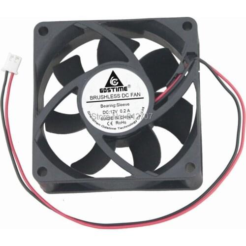 1pcs Gdstime DC 12V 2Pin 7cm 70mm 70x70x25mm 7025 Brushless Cooling Fan