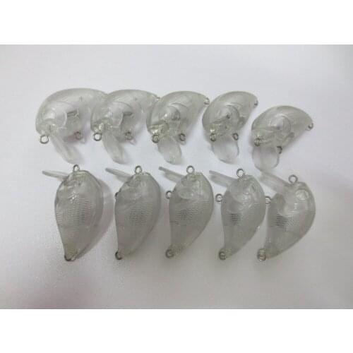 10pcs Unpainted Crankbait Fishing Blank Lure Body 1 3/4 Inch 1/5 OZ Blank lures JS#182