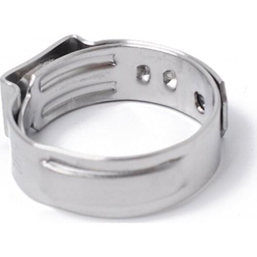 10PCS/Pack 9.6-11.3mm Single Ear Plus Stainless Steel Hydraulic Hose Clamps O-Clips Pipe Fuel Air