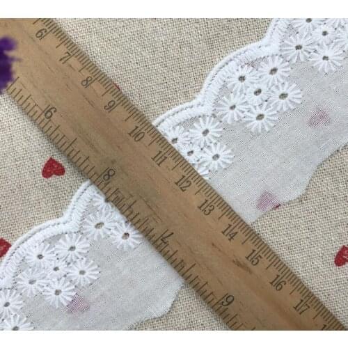 15 Yards DIY Material 4.5CM Width Embroidery Lace Cloth Lace Fabric Hot Sale Pure White Cotton Lace Trim Wholesale