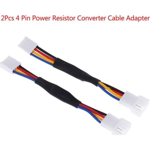 2* 4Pin Fan noise reduction deceleration line resistor cable for PC cooling fan