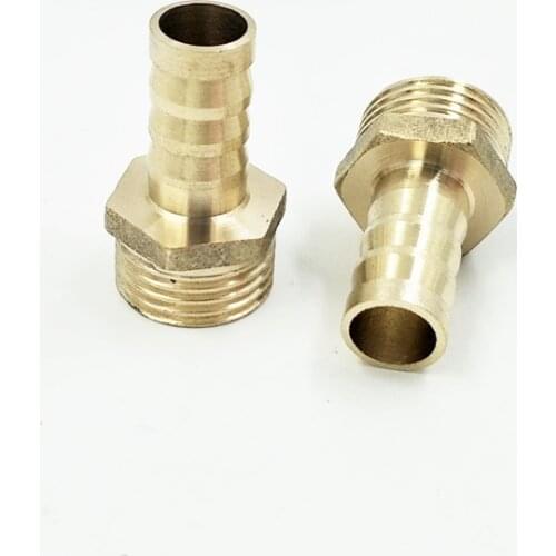 2pcs/lot Brass Pipe Fitting 12mm Hose Barb Tail Fitting G1/2" Male Thread Connector Joint Copper Coupler Adapter