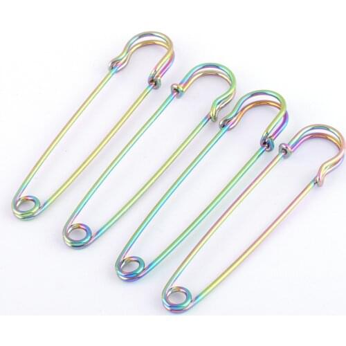 4pcs 76mm Rainbow Safety pins Metal Safety Pins Larger Safety Pins Kilt Pins Broochs letter Bar Pins Apparel Accessories DIY Sew
