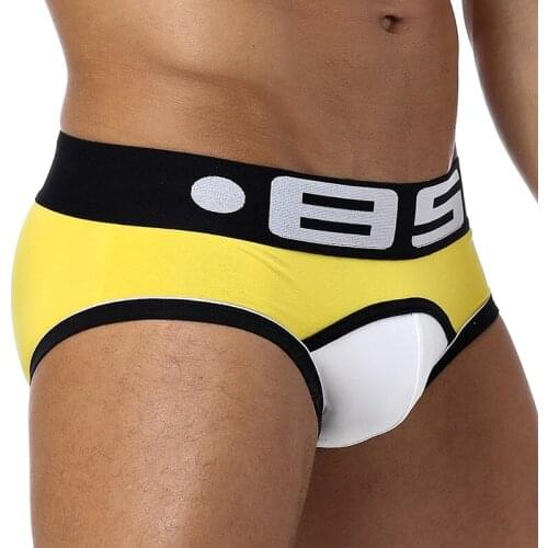 85 Brand 50PC/LOT Wholesale Men Underwear Sexy Gay Briefs Quick Dry Mesh Breathable Cotton Comfortable Underpants Mesh Cueca