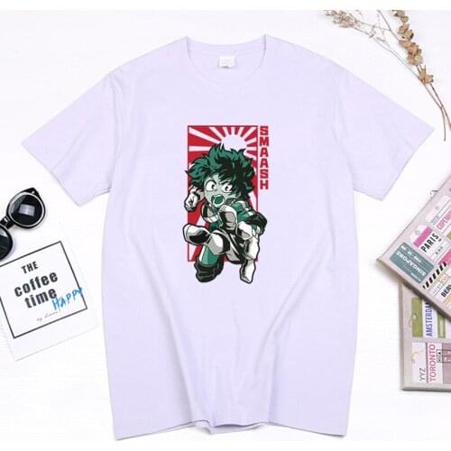 Anime Clothes My Hero Academia T Shirt Kawaii Midoriya Izuku Man Women Tops Todoroki Shoto Graphic Tee Summer Cotton Camisetas