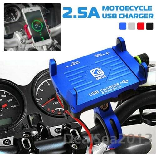 Aluminum Alloy Motorcycle Handlebar Mobile Phone Bracket With USB Fast Charger With Switch Phone Holder Phone Accessories