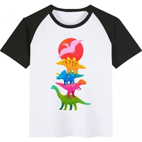 Dinosaurs Children Cartoon Booba Cute Print T-shirt Girls/Boys Funny Baby Clothes Kids Summer Short Sleeve Tshirt