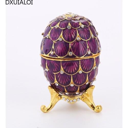 Home decorations European-style metal crafts jewelry storage box painted electroplating diamonds creative home desktop ornaments