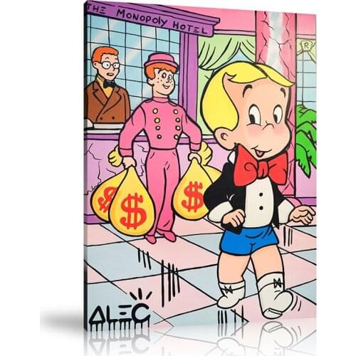 HD Print Alec Monopoly Oil Painting Home Decor Wall Art on Canvas in The Monopoly Hotel Canvas Printings Room Decor
