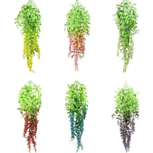 Phalaenopsis Artificial Leaf Garland Vine Fake Foliage Flower Wall Hanging Basket Flower Orchid Flower Wedding Party Home