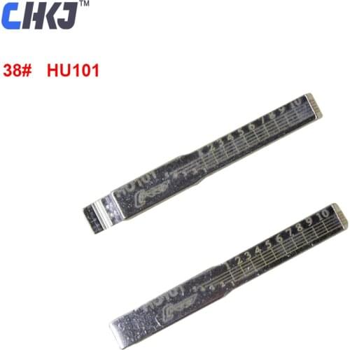 CHKJ 10pcs/lot HU101 Engraved Line Key Blank NO.38 For Volvo S40 V40 Ford Jaguar Max Land Rover Scale Shearing Teeth Key Blade