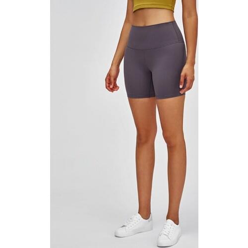 L-101 High Waist Fitness Workout Shorts Women Naked feel Fabric Plain Squatproof Yoga Trainning Sport Shorts solid color