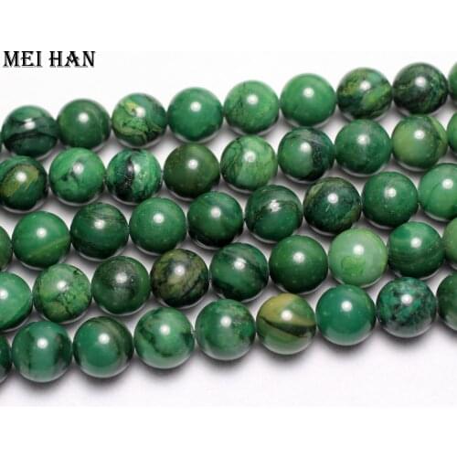 Meihan Freeshipping (1strand) natural 10mm Africa Jade smooth round stones beads for jewelry making or DIY