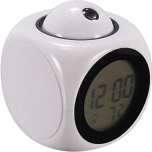 2020 Multi-function Wall Ceiling Projection Alarm Clock Talking LCD Thermometer Voice Report Snooze Digital Temperature Dis I6B4