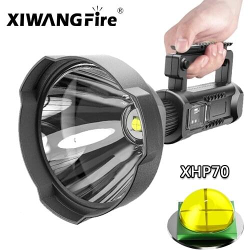 Powerful LED Searchlight,outdoor New P70 Strong Light Lighting LED Flashlight,long-range Waterproof Rechargeable Portable Lamp