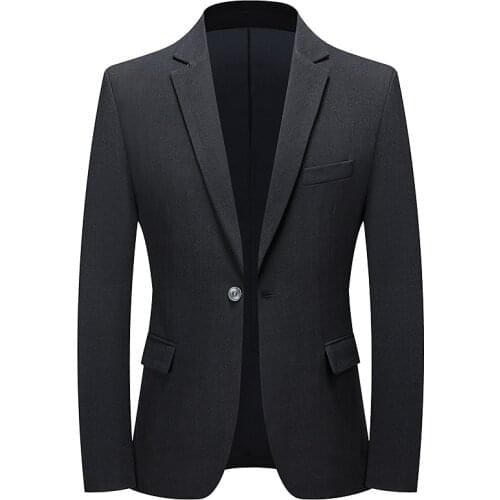 2021 Men Formal Suit Jackets Business Uniform Work Blazer Tops Solid Color Regular Slim Fit Black Wedding Suit for Men Big Size