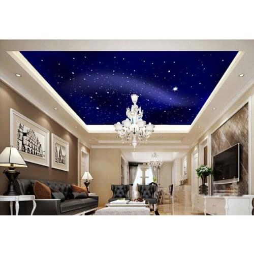 Custom wallpaper universe, stars used for the sitting room the bedroom ceiling wall KTV bar natural material papel DE parede