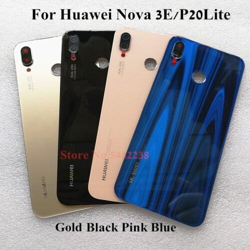Original Glass Battery Cover For Huawei Nova 3E ANE-AL00 P20 Lite Rear Housing door Mobile phone Back Cover Case For Nova3E
