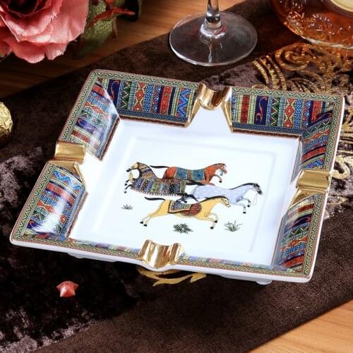 European Style Ashtray Animal various Pattern Ceramic Bone China Cigar Ashtray Cigarette ashtray Storage tank