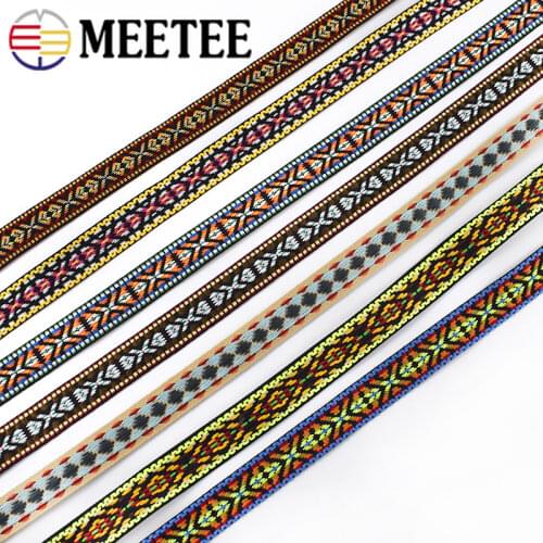 10M 20mm Polyester Jacquard Webbings Belt Strap Lace Ribbons Decorative Webbing Tapes Bags DIY Bias Binding Clothing Accessories