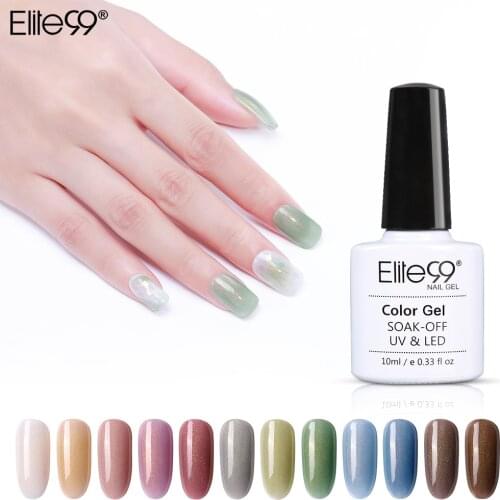 Elite99 10ml Gold Glitter Gel Nail Polish Semi Permanent Soak Off Nail UV Polish UV LED Shimmer Enamel Lacquer Hybrid Varnish