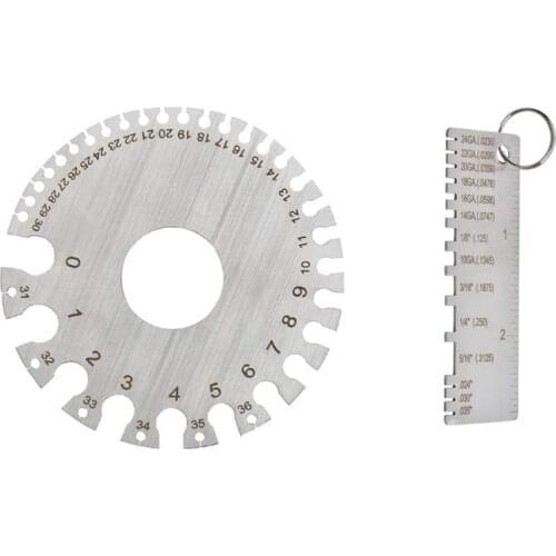 Sheet Metal Gauge Welding Gage Inspection Tool, Dual-Sided Wire Gauge Cable Sheet Gage Standard Thickness Metal Gauge