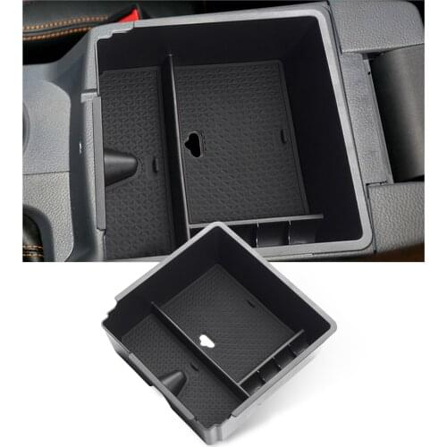 RUIYA For Ranger 2015 2016 2017 2018 Car Armrest Box Storage Central Control Container Auto Interior Organize Accessories Black