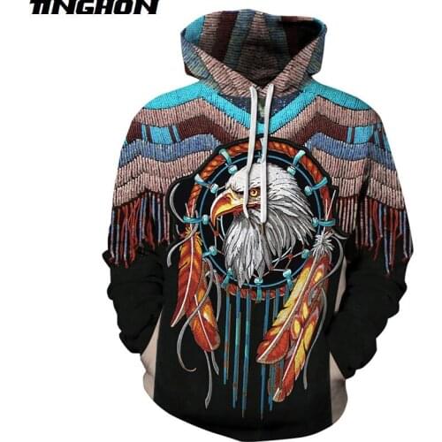 Folk-custom 3d Hoodies Hipster Cool Animal Hoody Unisex Winter Long Sleeve Streetwear Classic Pullovers Wolf Eagle Tops XS 7XL 2