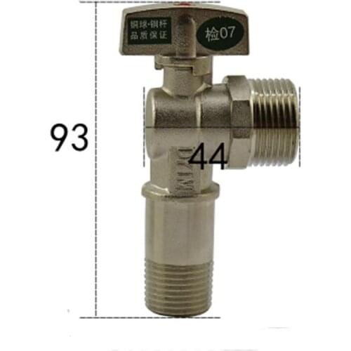 1/2" BSP Turn 3/4" BSP Male Ball Angle Valve Elbow 90 Degree Hole Size 9.5mm Water Gas Oil Height 93mm Red Point