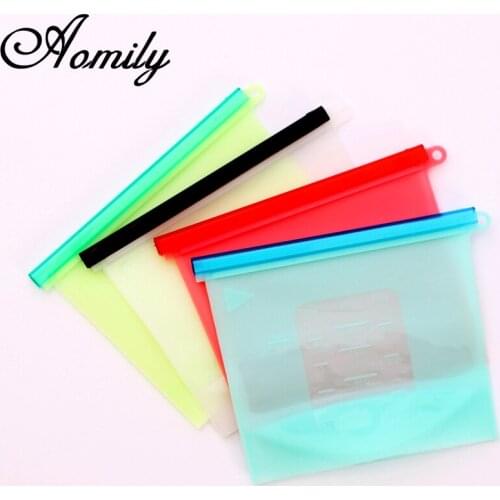 Aomily Silicone Fresh-keeping Bag Vacuum Cake Food Packaging Self-sealing Bag Broth Frozen Food Storage Fresh-keeping Bag Gift