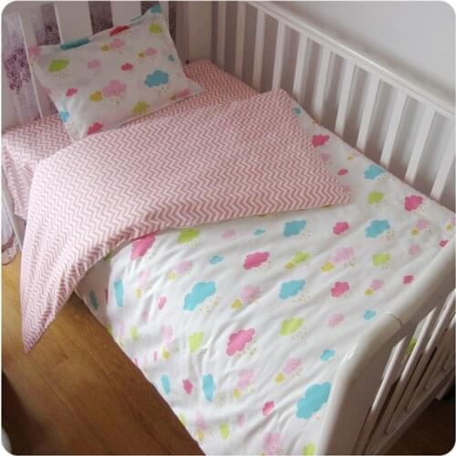 Discount! 3pcs Cotton Baby Cot Bedding Set Newborn Cartoon Crib Bedding,include(duvet cover +sheet+pillowcase)